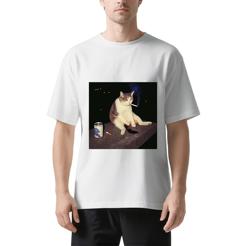 Tokyocanvas Cigarette Kitten Funny Smoking Cat Meme Classic T-Shirt