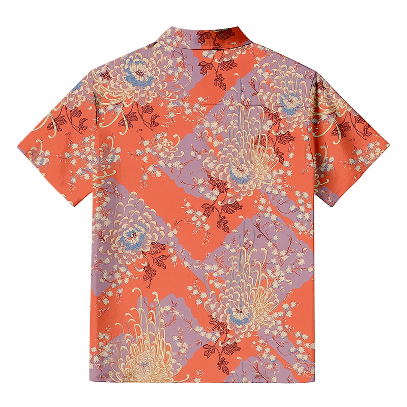 Tokyocanvas Royal Flower Hawaiian Shirt
