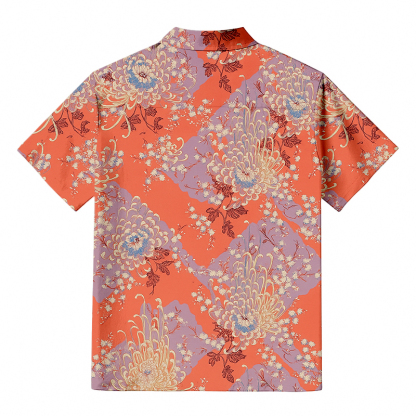 Tokyocanvas Royal Flower Hawaiian Shirt