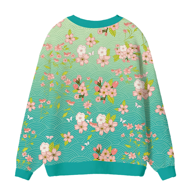 Tokyocanvas Sakura Blossom Ugly Cardigan Sweatshirt