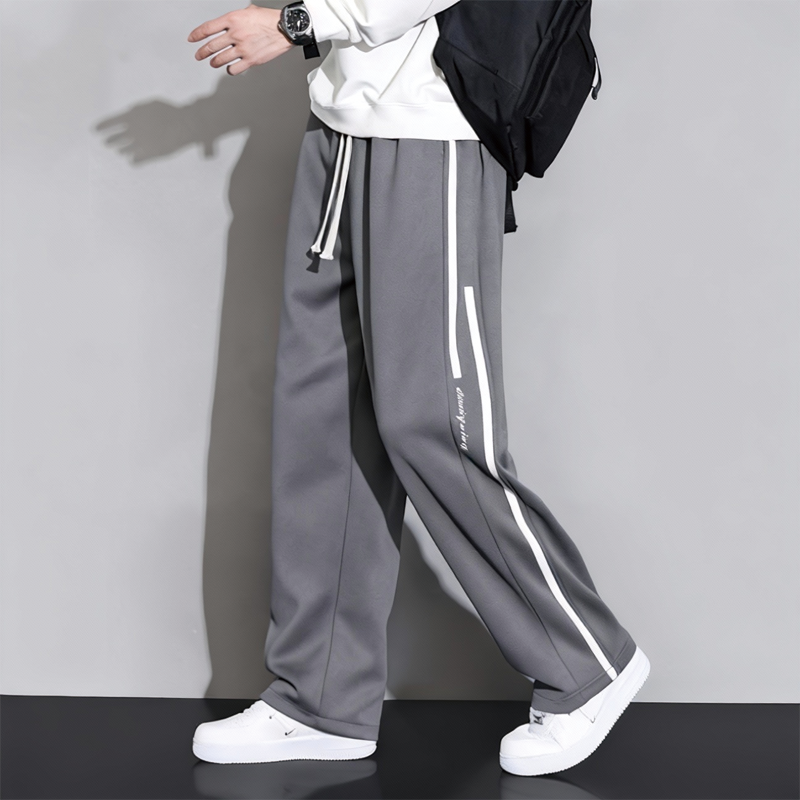Tokyocanvas Parallel-Stripe Fleece Sweatpants