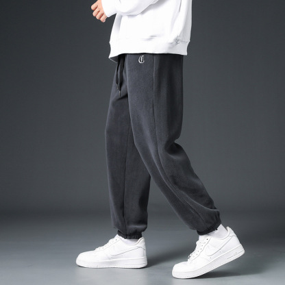 Tokyocanvas Metallic-tone D Cuffed Fleece Sweatpants