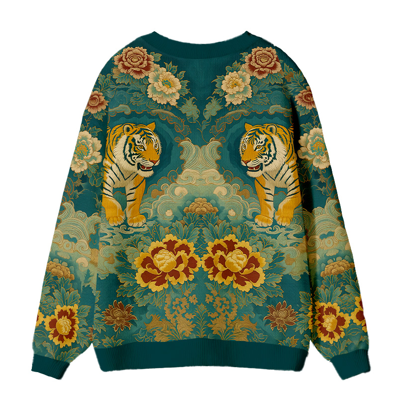 Tokyocanvas Imperial Tiger Ugly Cardigan Sweatshirt