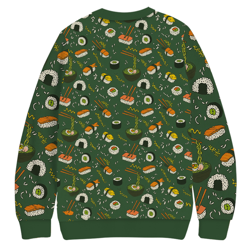 Tokyocanvas Sushi Ramen Casual Ugly Sweatshirt