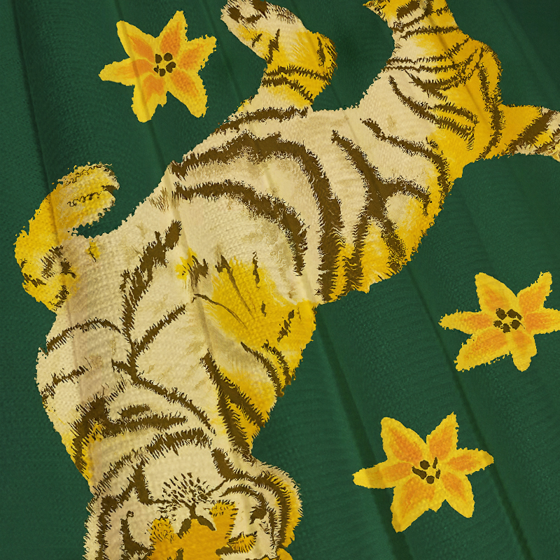 Tokyocanvas Tiger and Flowers Casual Ugly Sweatshirt