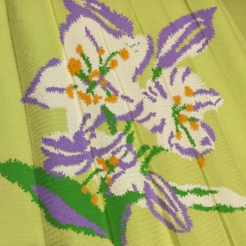 Tokyocanvas Green Lily Casual Ugly Sweatshirt