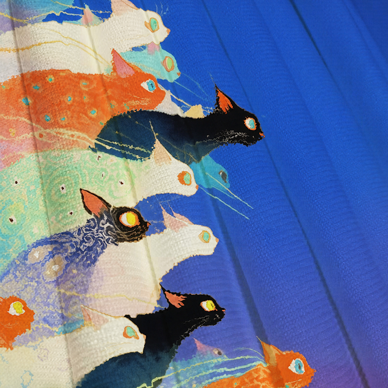 Tokyocanvas Colorful Ukiyo-e Cats Casual Ugly Sweatshirt