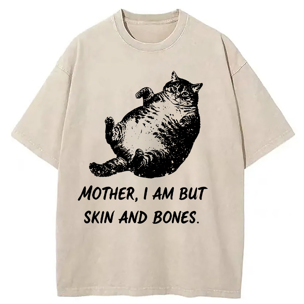 Tokyocanvas Overweight Cat Washed T-Shirt