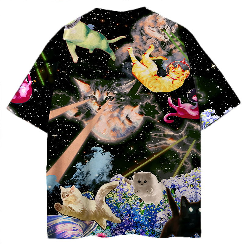 Tokyocanvas Fun Cat Graphic Print T-shirt