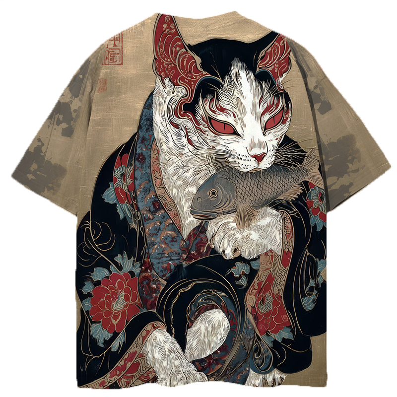 Tokyocanvas Cat Hell God Graphic Print T-shirt