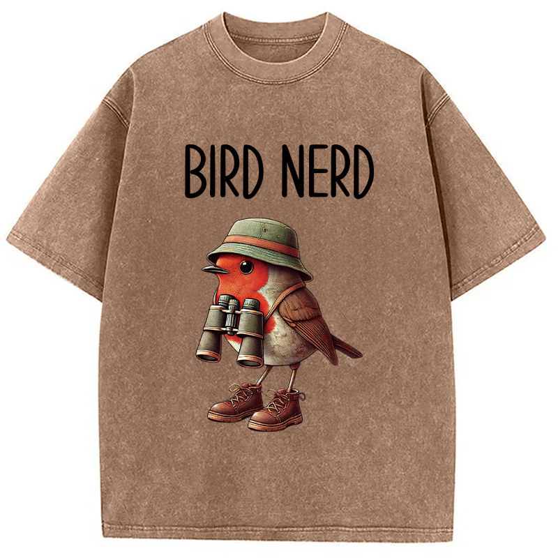 Tokyocanvas Funny Bird Nerd Washed T-Shirt