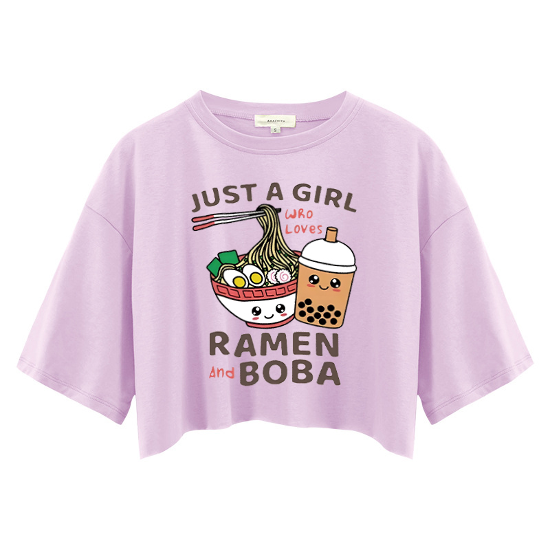 Tokyocanvas Ramen And Boba Crop Top