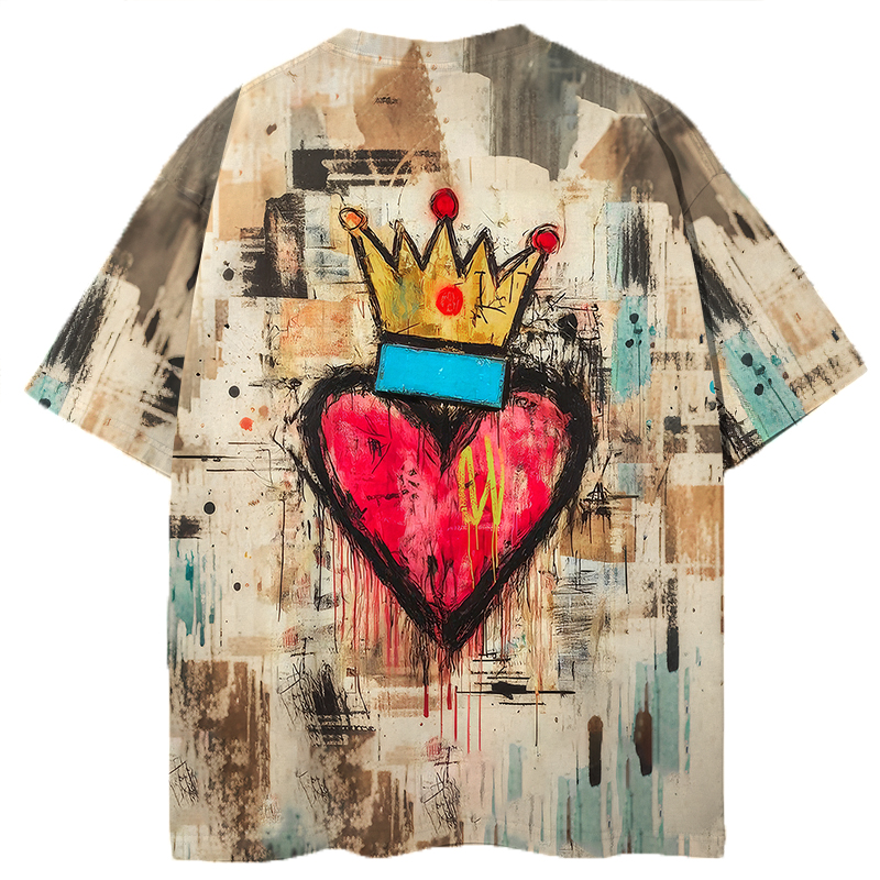Tokyocanvas Crown and Heart Graphic Print T-shirt