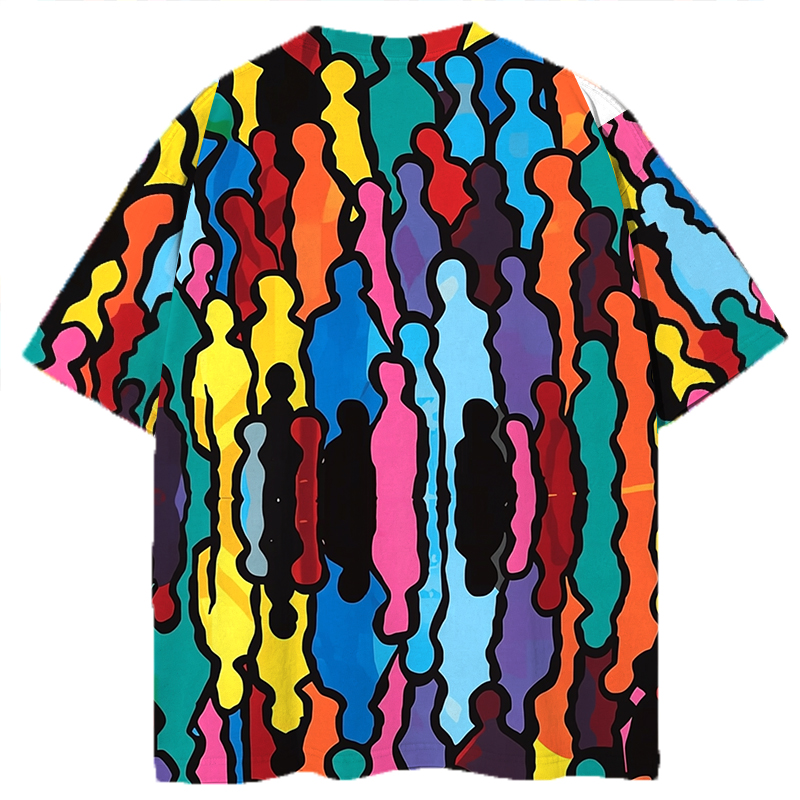 Tokyocanvas Vibrant Silhouette Graphic Print T-shirt