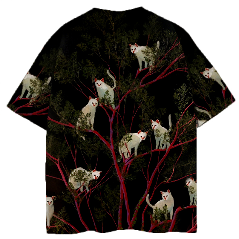 Tokyocanvas Tree With Cats Graphic Print T-shirt