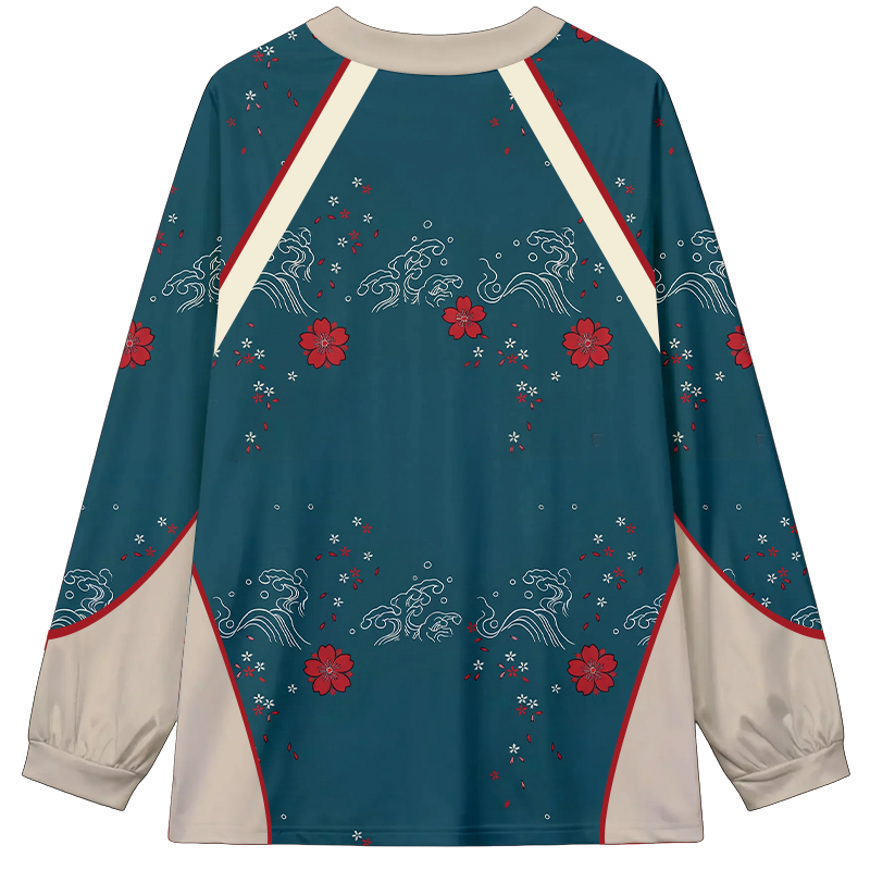 Tokyocanvas Flower and Fish Graphic Long-sleeve T-Shirt