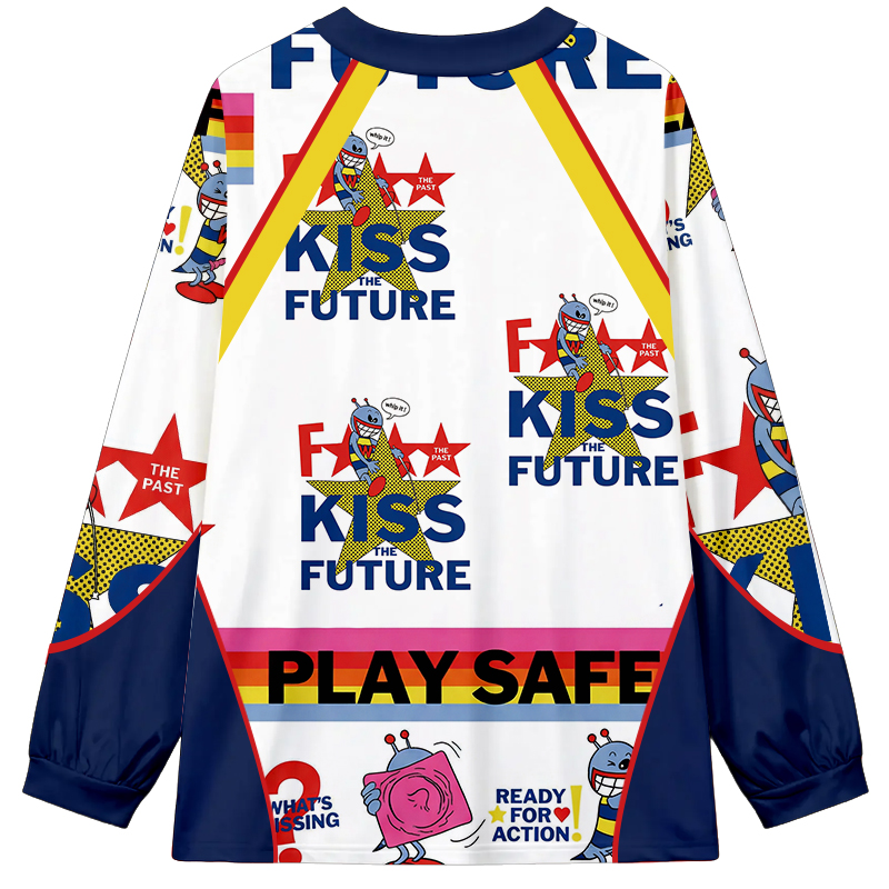 Tokyocanvas Kiss The Future Long Sleeve Graphic Print T-Shirt