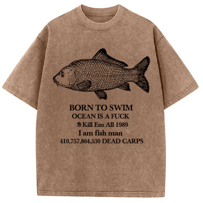 Tokyocanvas Born To Swim Washed T-Shirt