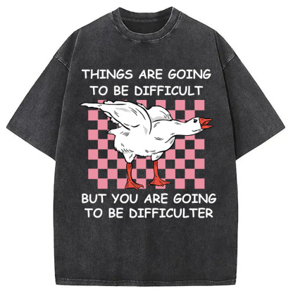 Tokyocanvas Things Are Going To Be Difficult Washed T-Shirt