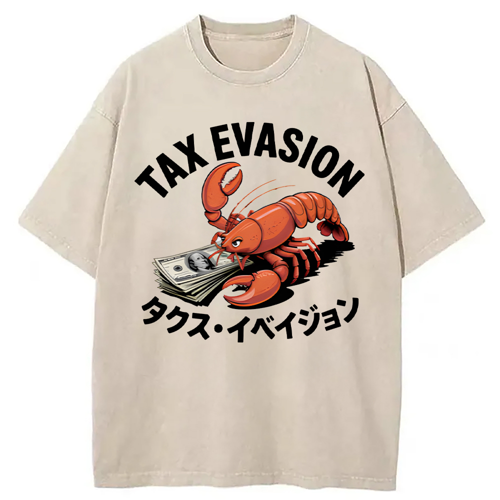 Tokyocanvas Tux Evasion Funny Washed T-Shirt