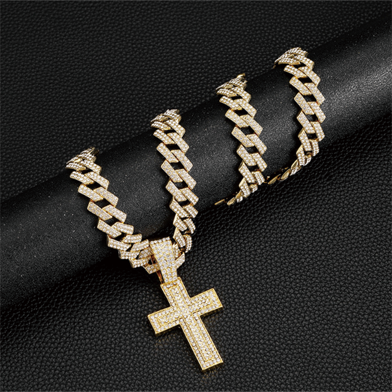 Tokyocanvas Cross Rhombus Hip-hop Necklace