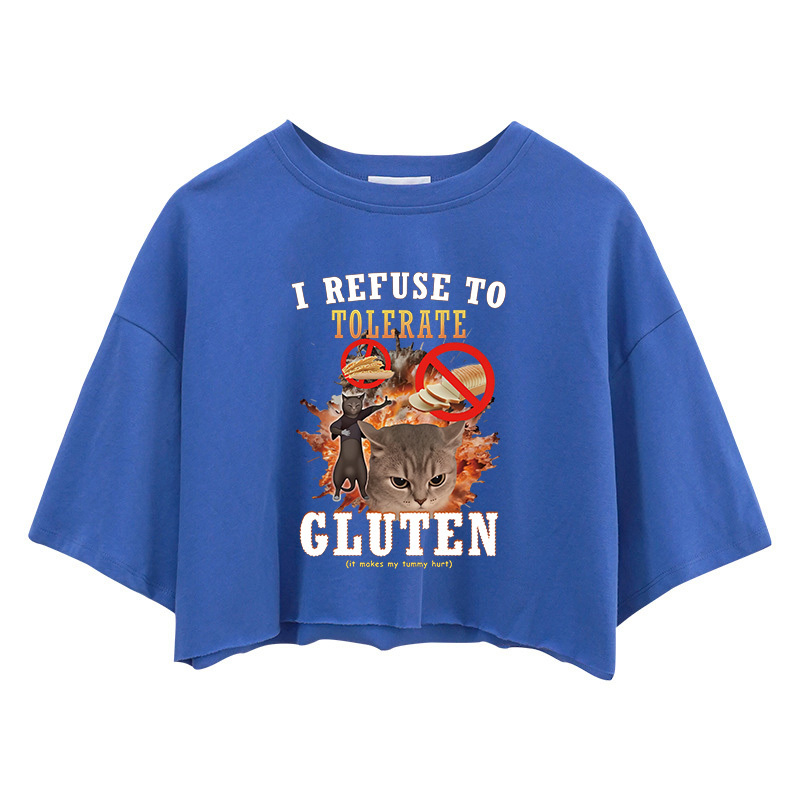Tokyocanvas I Refuse to Tolerate Gluten Crop Top