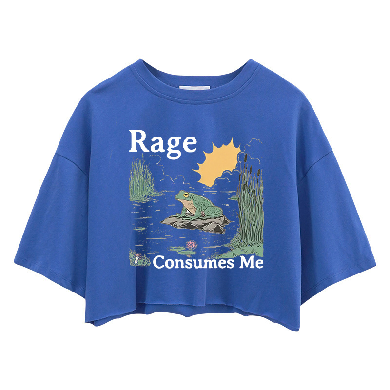 Tokyocanvas Rage Consumes Me Frog Pond Crop Top