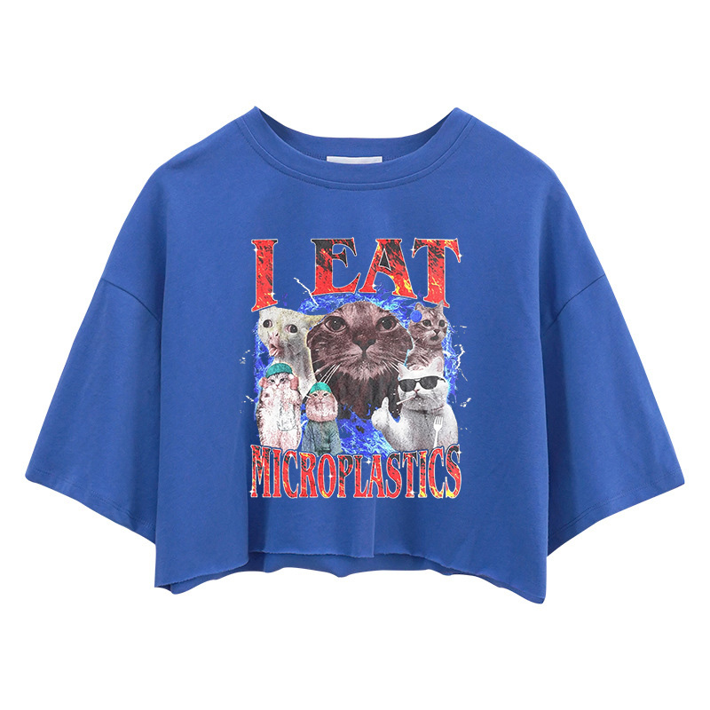 Tokyocanvas I Eat Microplastics Crop Top
