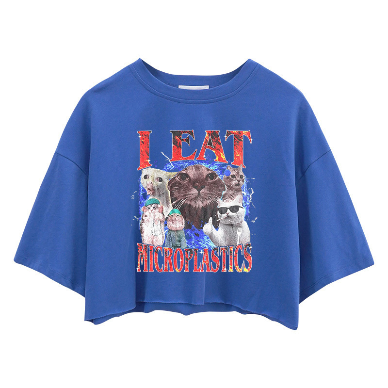 Tokyocanvas I Eat Microplastics Crop Top