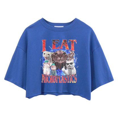 Tokyocanvas I Eat Microplastics Crop Top