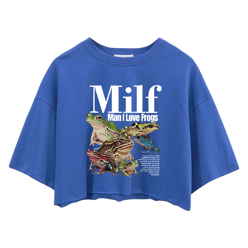 Tokyocanvas Man I Love Frogs Meme Crop Top