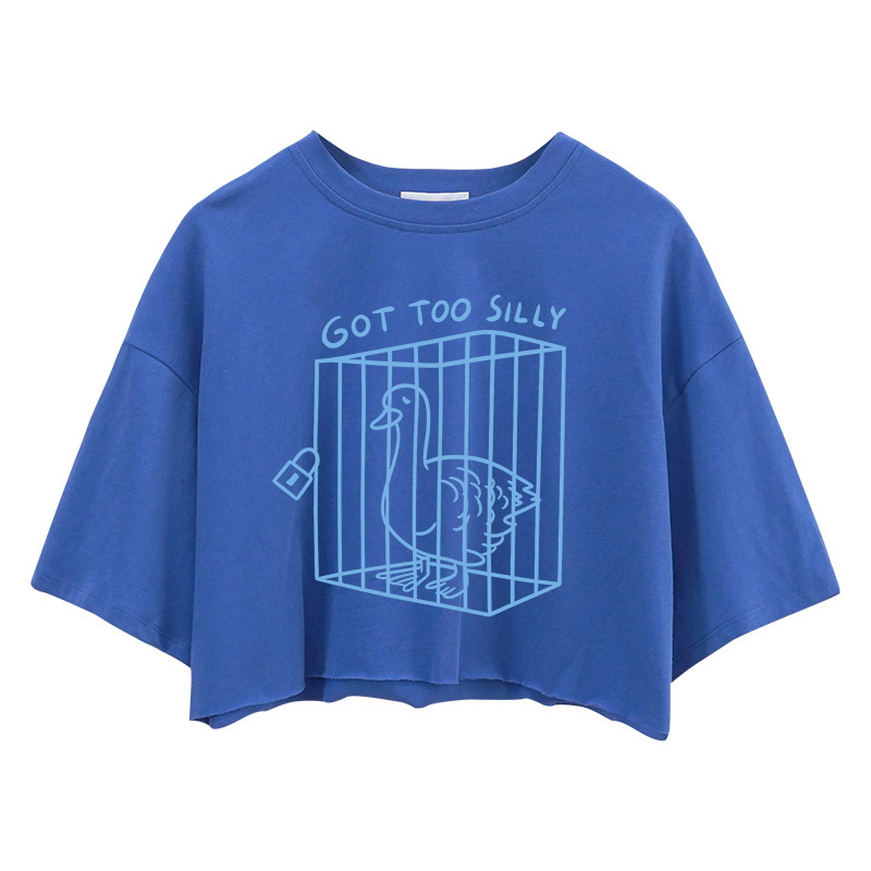 Tokyocanvas Got Too Silly Funny Crop Top