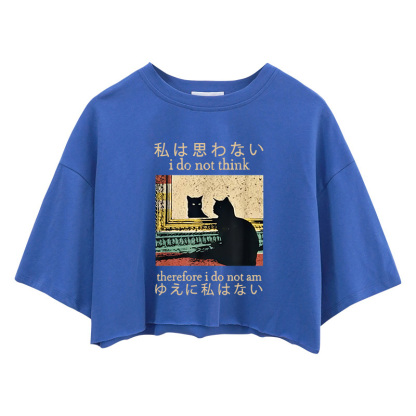 Tokyocanvas I Do Not Think Therefore I Do Not Am Crop Top
