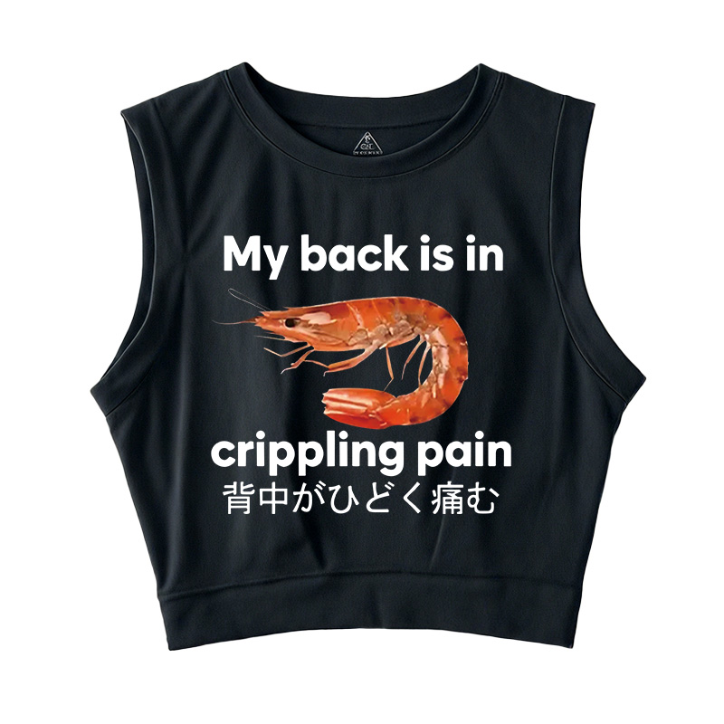 Tokyocanvas My Back Is In Crippling Pain Sleeveless Crop Top