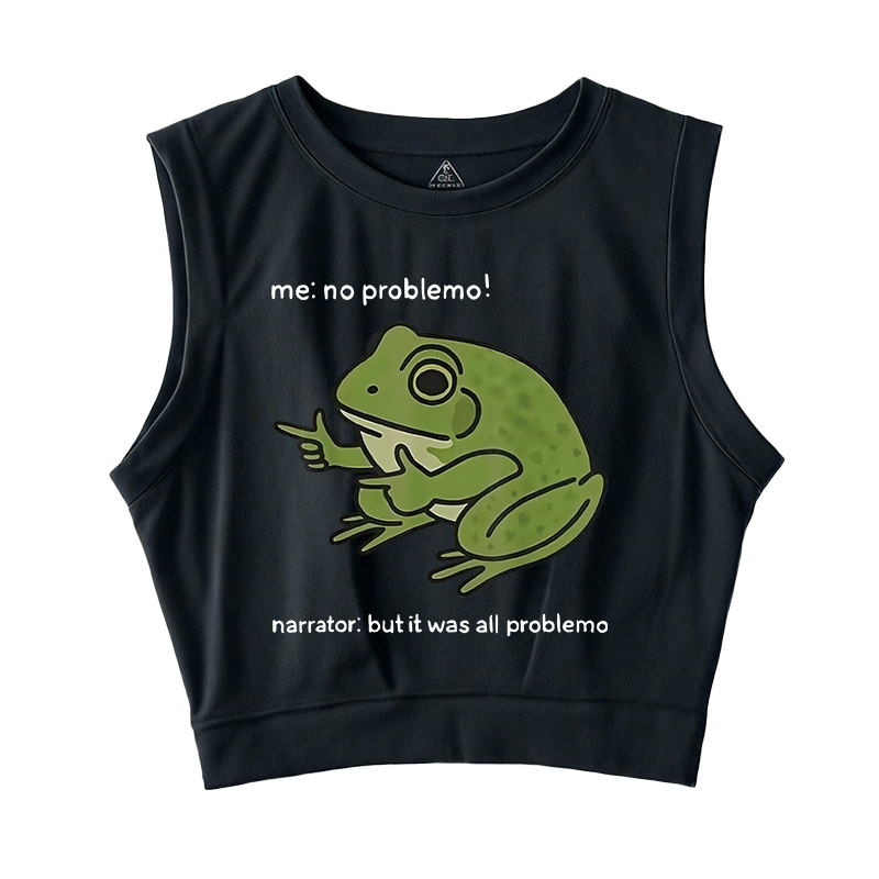 Tokyocanvas Stupid Frog Meme Sleeveless Crop Top