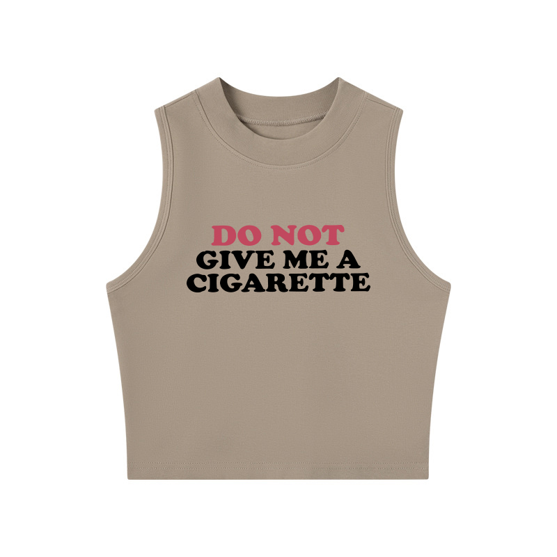Tokyocanvas Do Not Give Me A Cigarette Crew Neck Crop Top