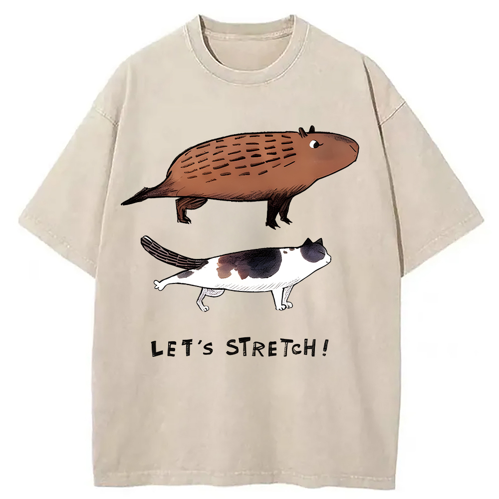 Tokyocanvas Let's Stretch Together Washed T-Shirt