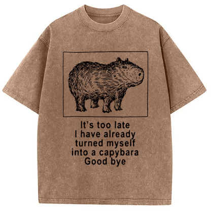 Tokyocanvas I Have Turned Myself Into A Capybara Washed T-Shirt