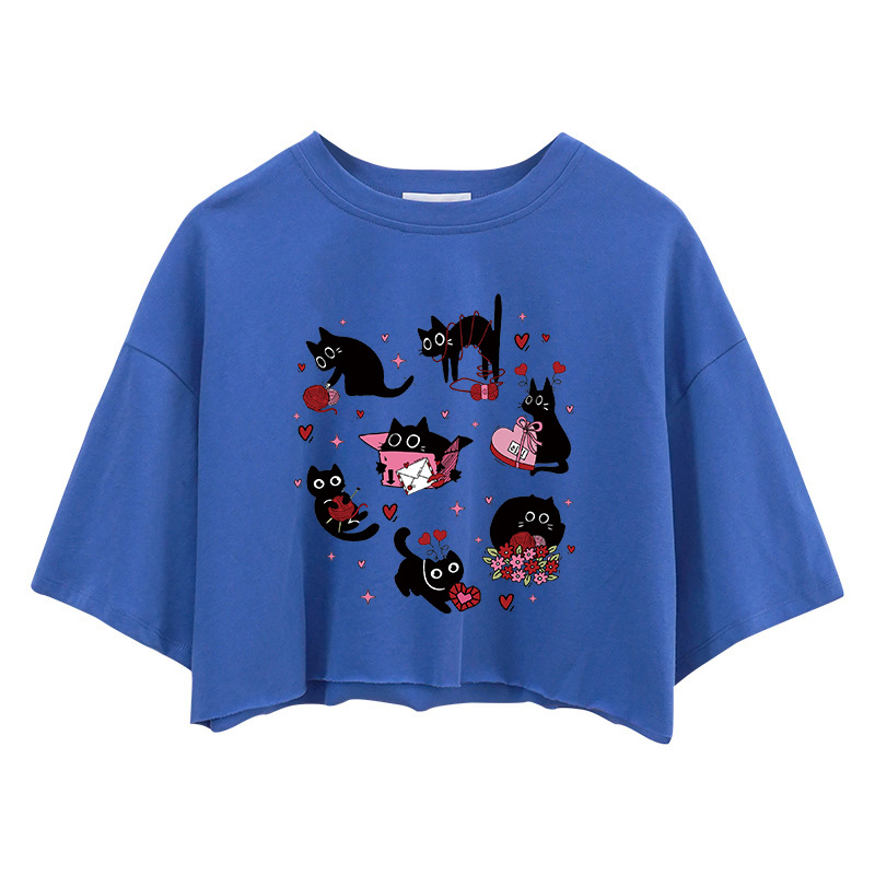 Tokyocanvas Cat Valentine Heart Crop Top