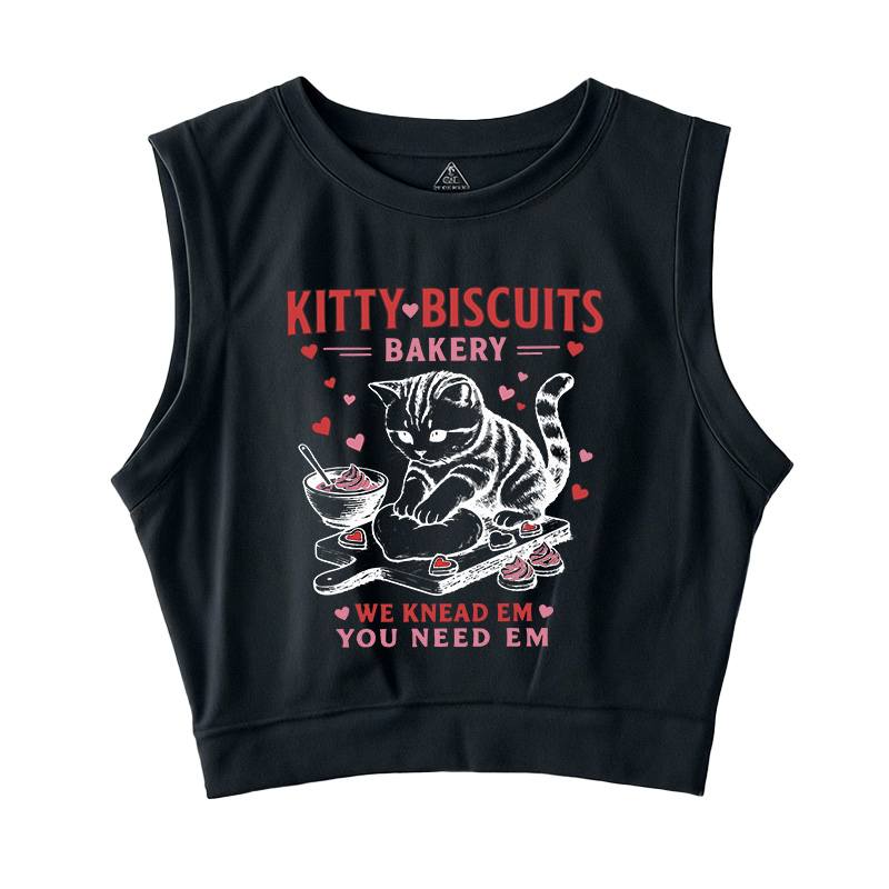 Tokyocanvas Kitty Biscuits Bakery Sleeveless Crop Top