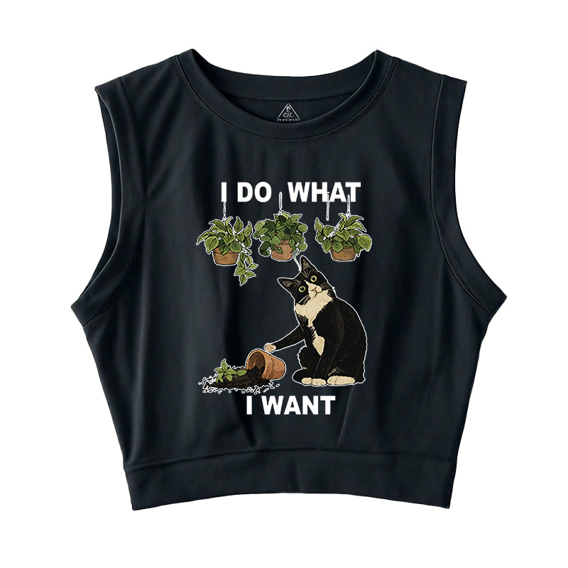 Tokyocanvas I Do What I Want Cat Sleeveless Crop Top