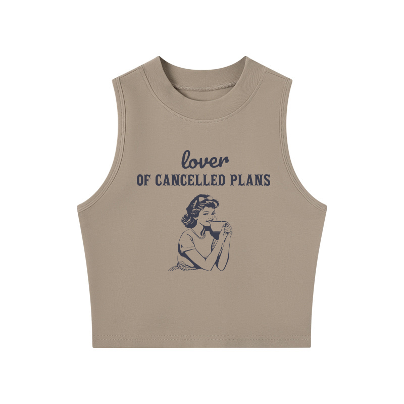 Tokyocanvas Lover of Cancelled Plans Crew Neck Crop Top
