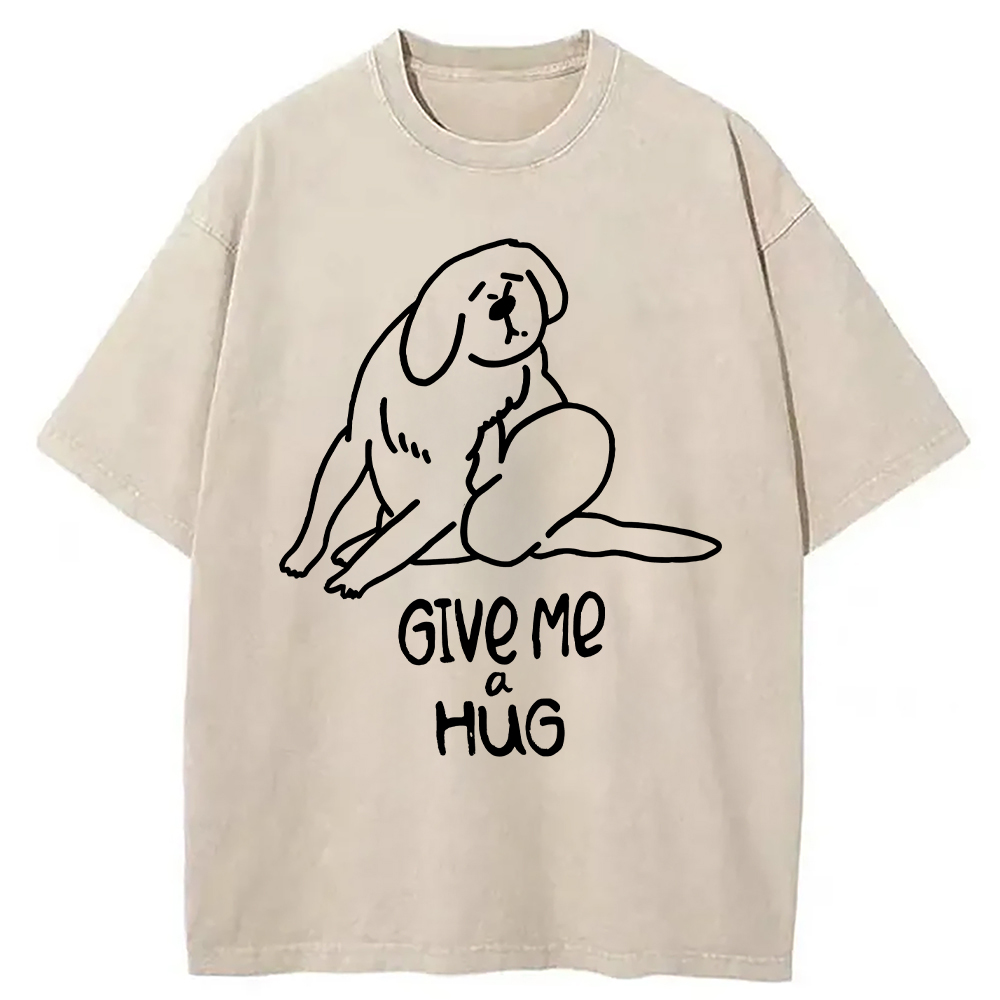 Tokyocanvas Dog Scratching Washed T-Shirt