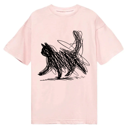 Tokyocanvas Minimalist Cat Art Classic T-Shirt
