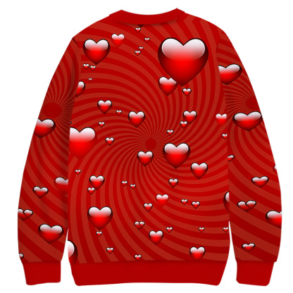 Tokyocanvas Valentine's Day Spinning Heart Casual Ugly Sweatshirt