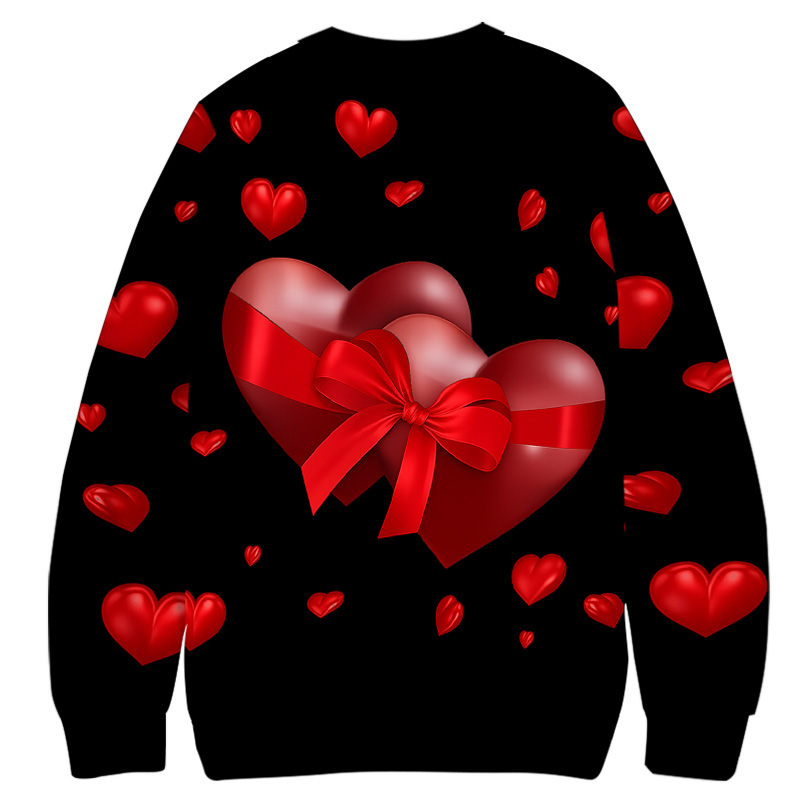 Tokyocanvas Valentine's Day Gift Heart Casual Ugly Sweatshirt