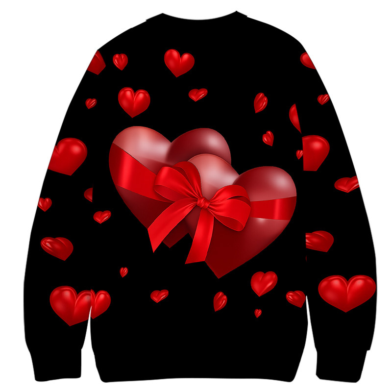 Tokyocanvas Valentine's Day Gift Heart Casual Ugly Sweatshirt
