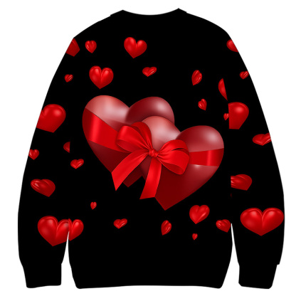Tokyocanvas Valentine's Day Gift Heart Casual Ugly Sweatshirt