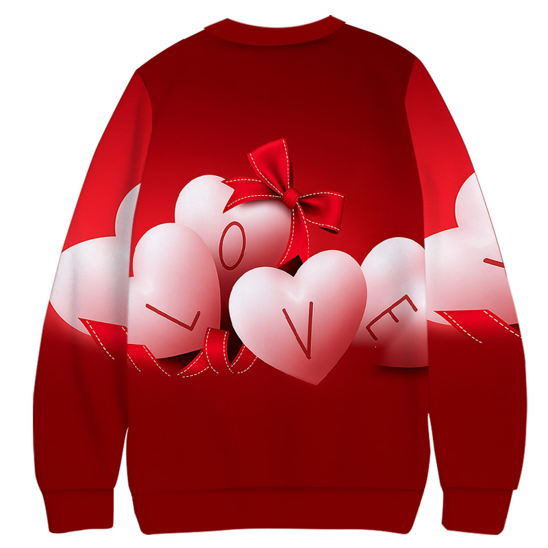 Tokyocanvas Valentine's Day LOVE Heart Casual Ugly Sweatshirt