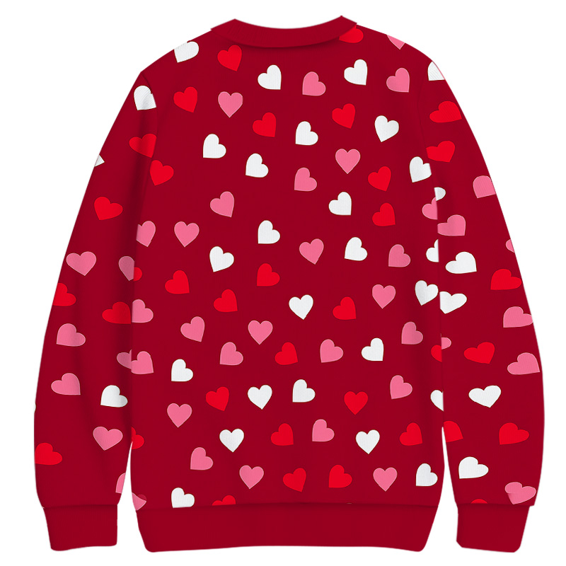 Tokyocanvas Valentine's Day Little Pink Hearts Casual Ugly Sweatshirt